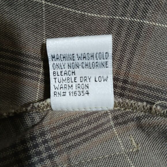 Talbots Women 14 Brown Plaid 100% Cotton V Neck Blazer Office Business - Picture 9 of 12